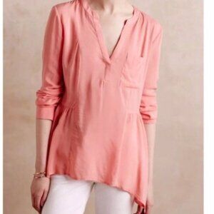 Peach V-Neck Women's Top